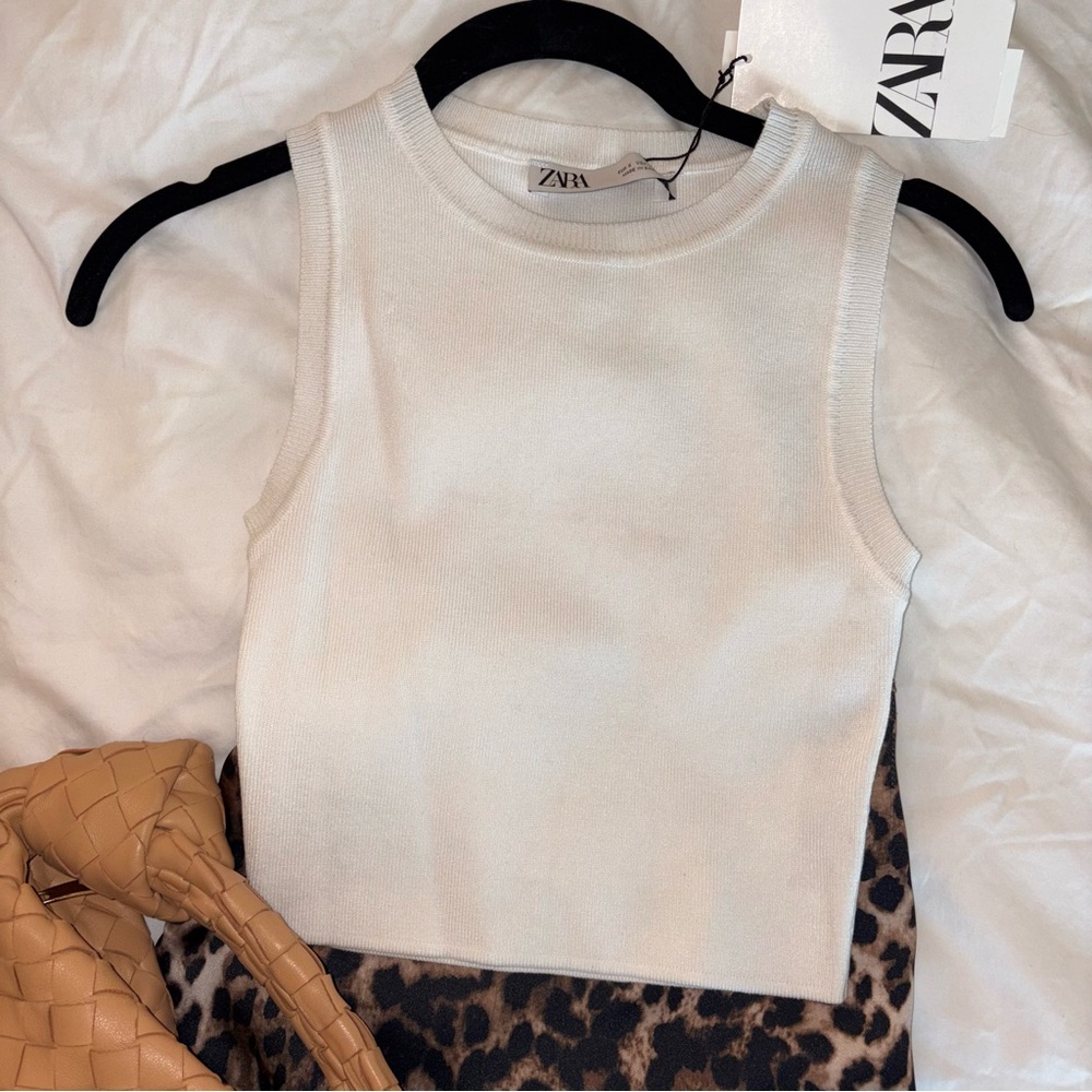 Zara White Knit Top (NWT)